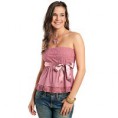 Top Rosa em Poliviscose com Elastano Detalhe em Renda - 206037 G R$49,99
